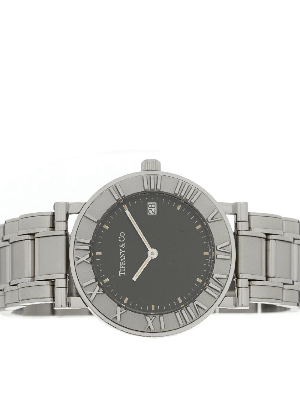 Tiffany & Co. Women’s Stainless Steel Watch with Black Dial and Roman Bezel